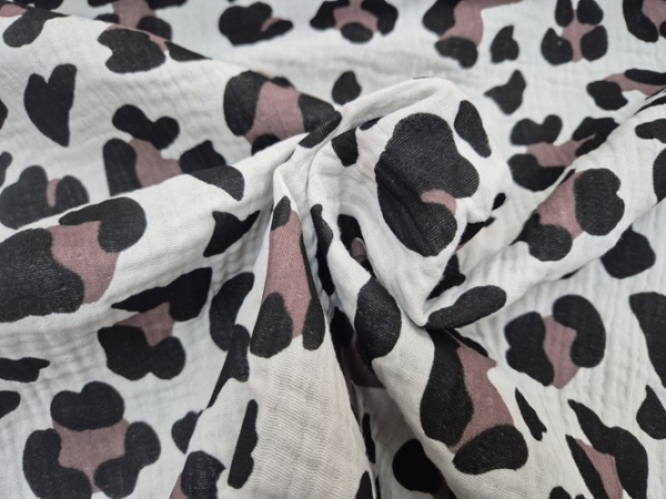 Musselin Leoprint beige